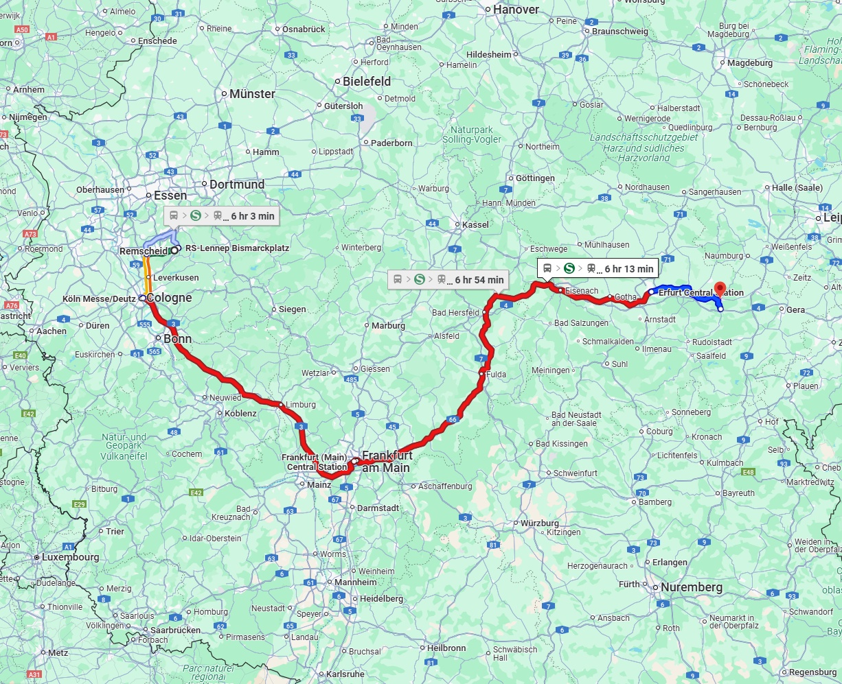 Anreise von Remscheid Zu Jena Über 