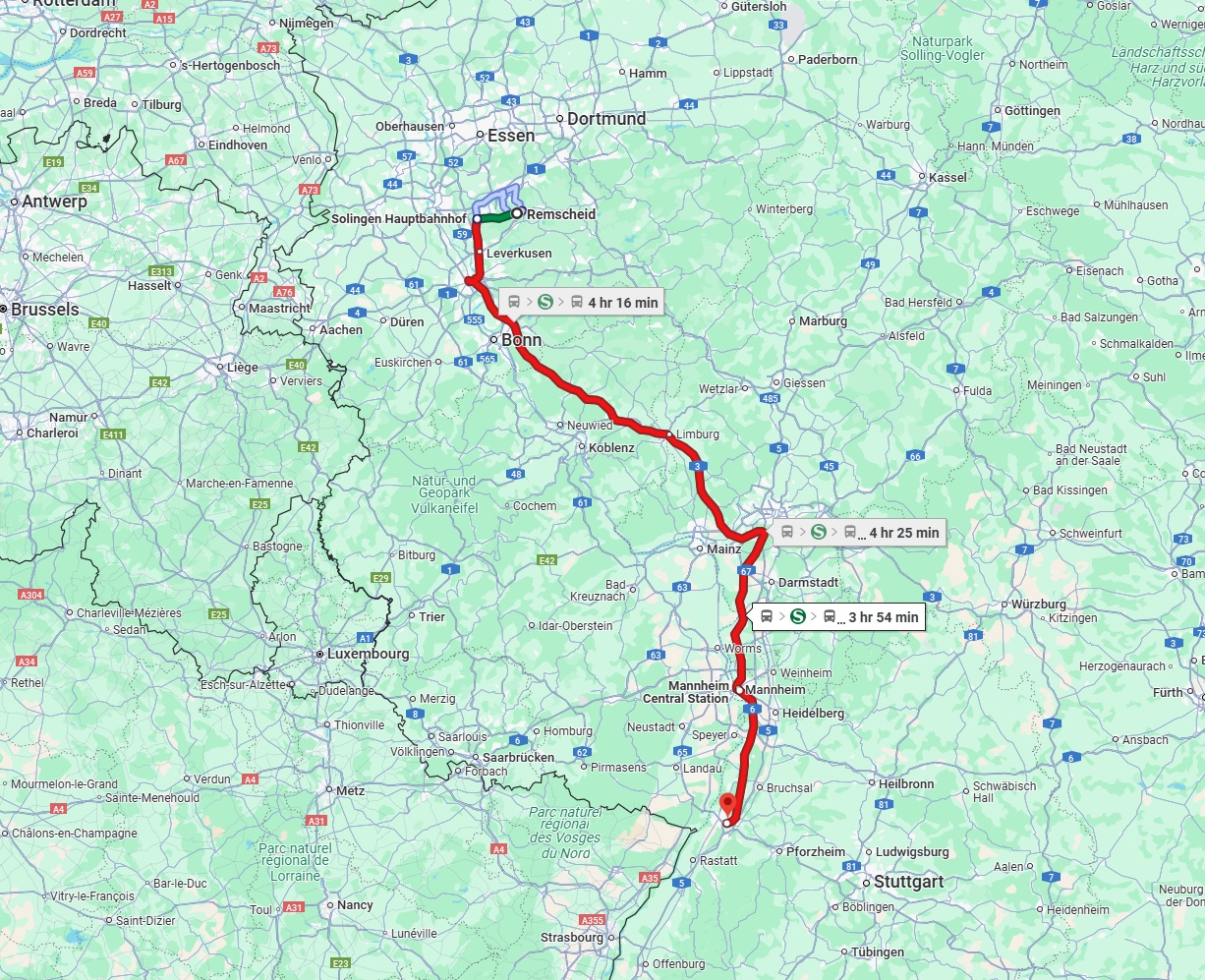 Anreise von Remscheid Zu Karlsruhe Über 