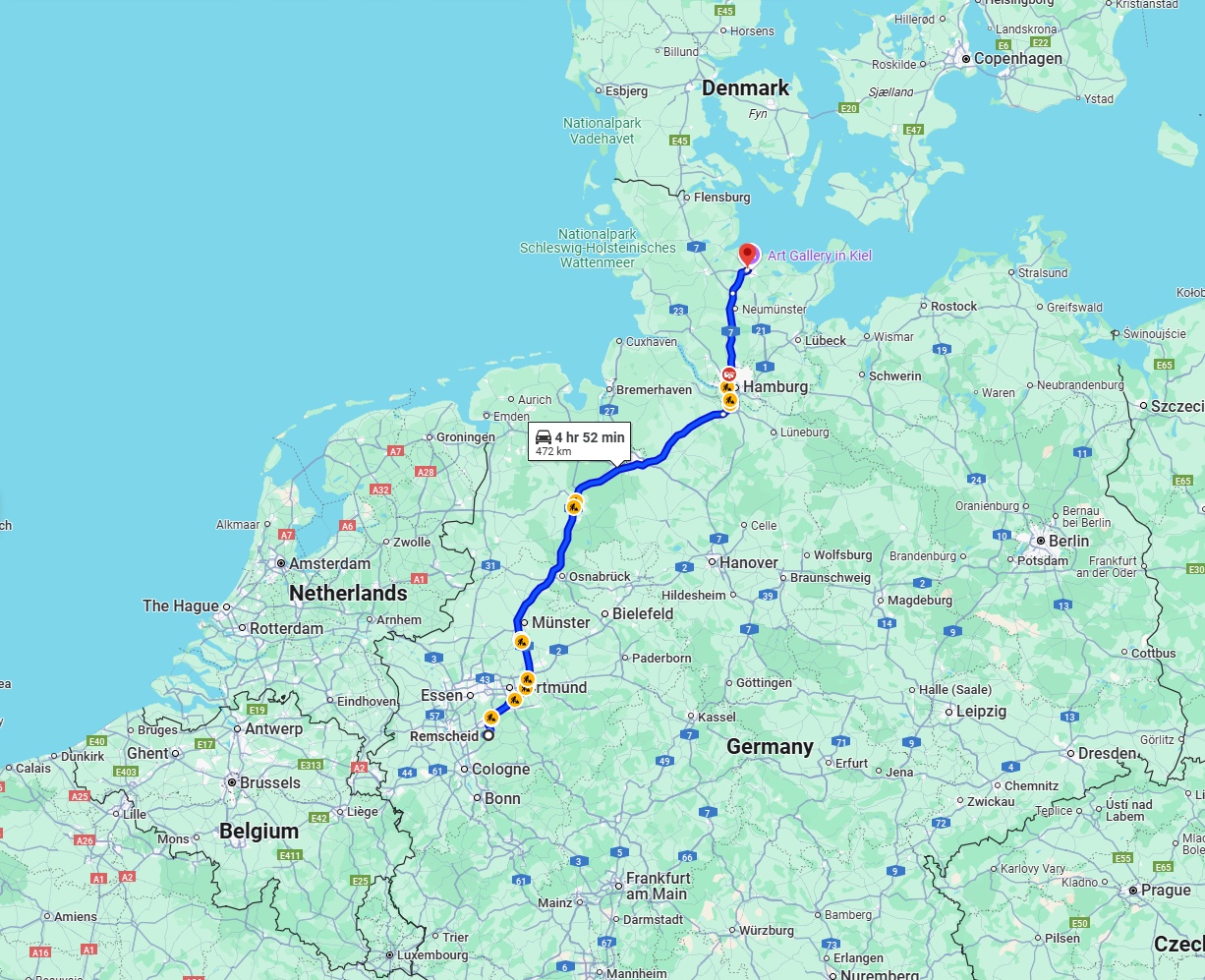 Anreise von Remscheid Zu Kiel Über via A1