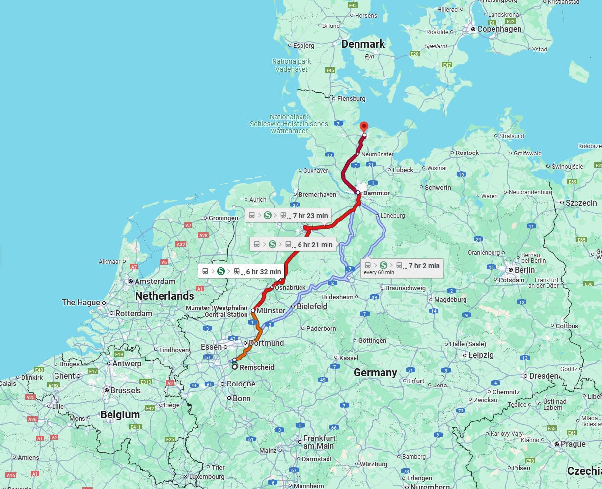Anreise von Remscheid Zu Kiel Über 