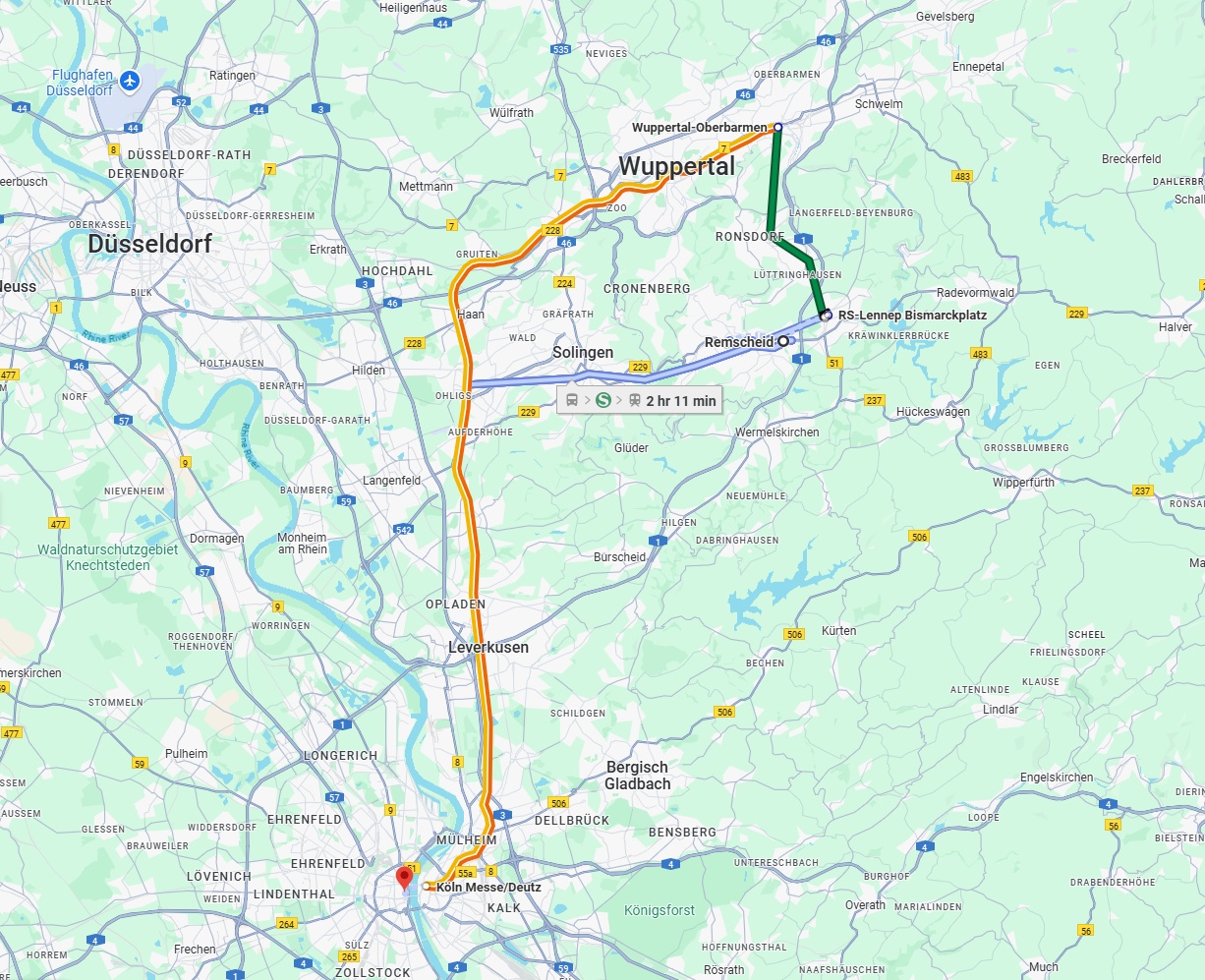 Anreise von Remscheid Zu Köln Über 