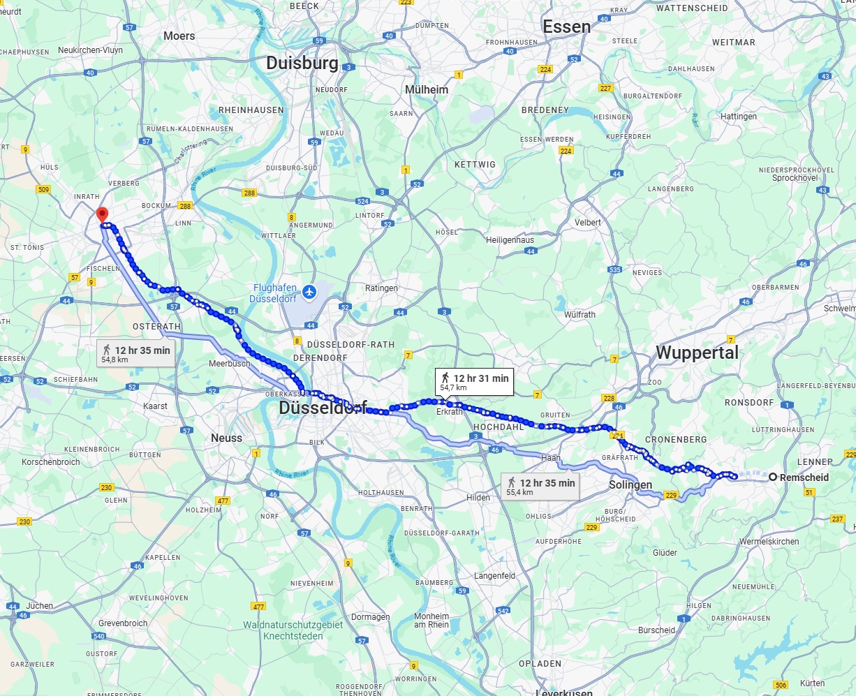 Anreise von Remscheid Zu Krefeld Über 
