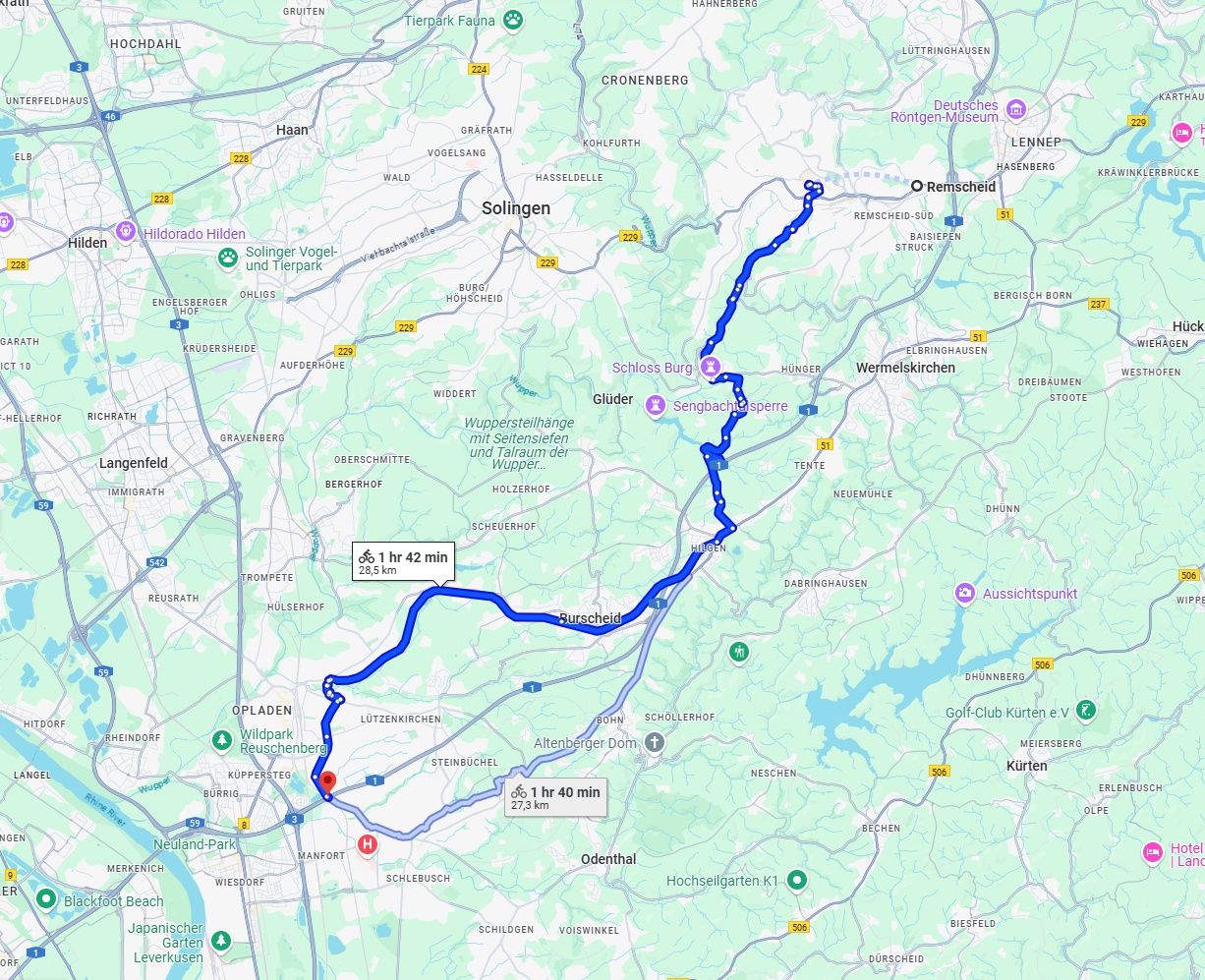 Anreise von Remscheid Zu Leverkusen Über 
