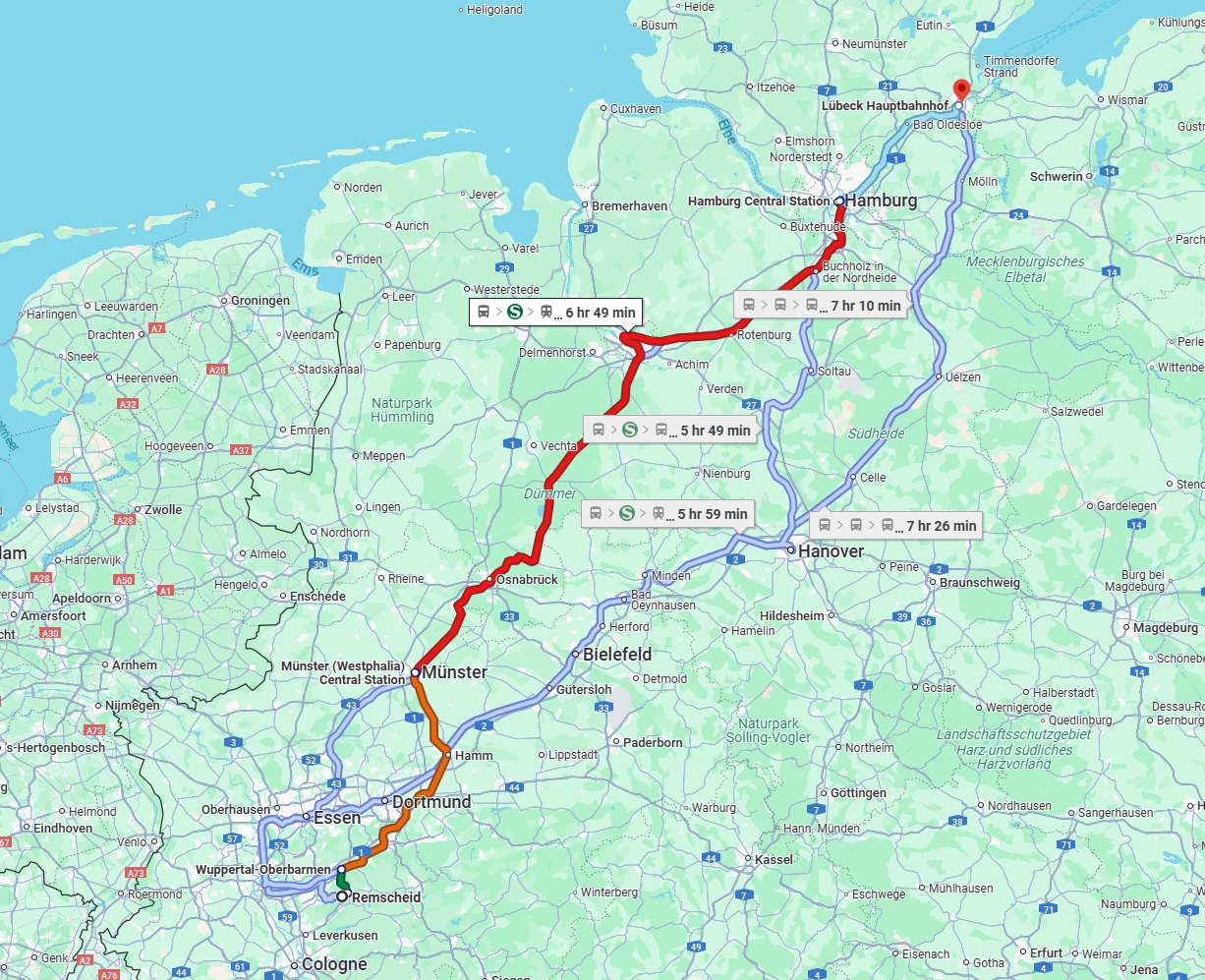 Anreise von Remscheid Zu Lübeck Über 