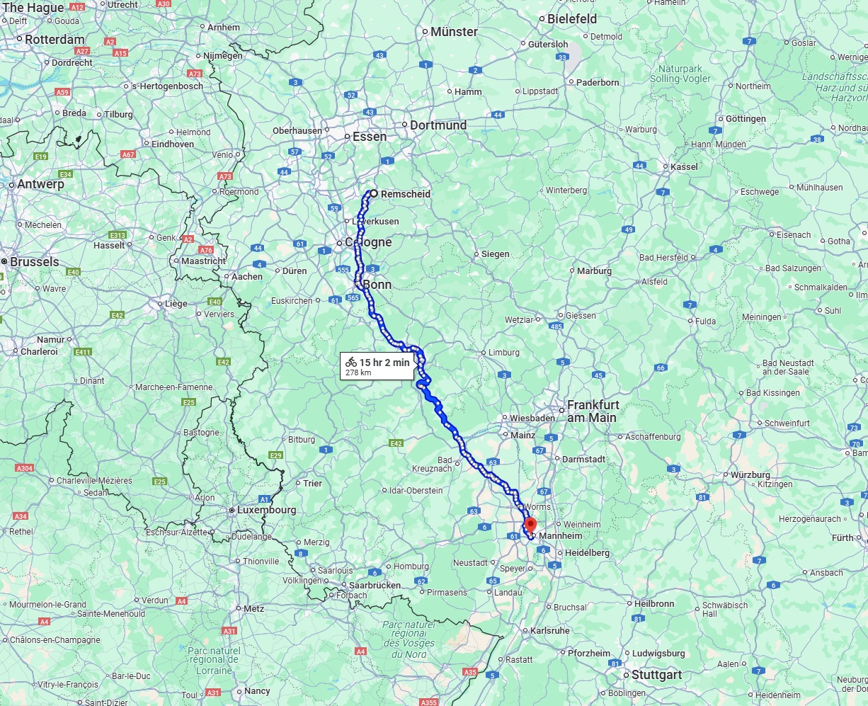 Anreise von Remscheid Zu Ludwigshafen am Rhein Über 