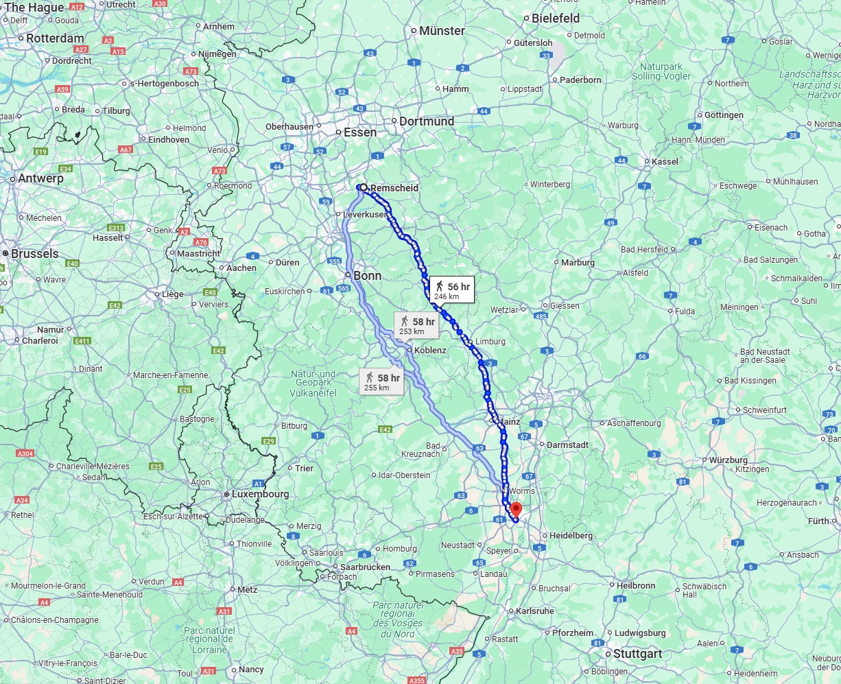Anreise von Remscheid Zu Ludwigshafen am Rhein Über 