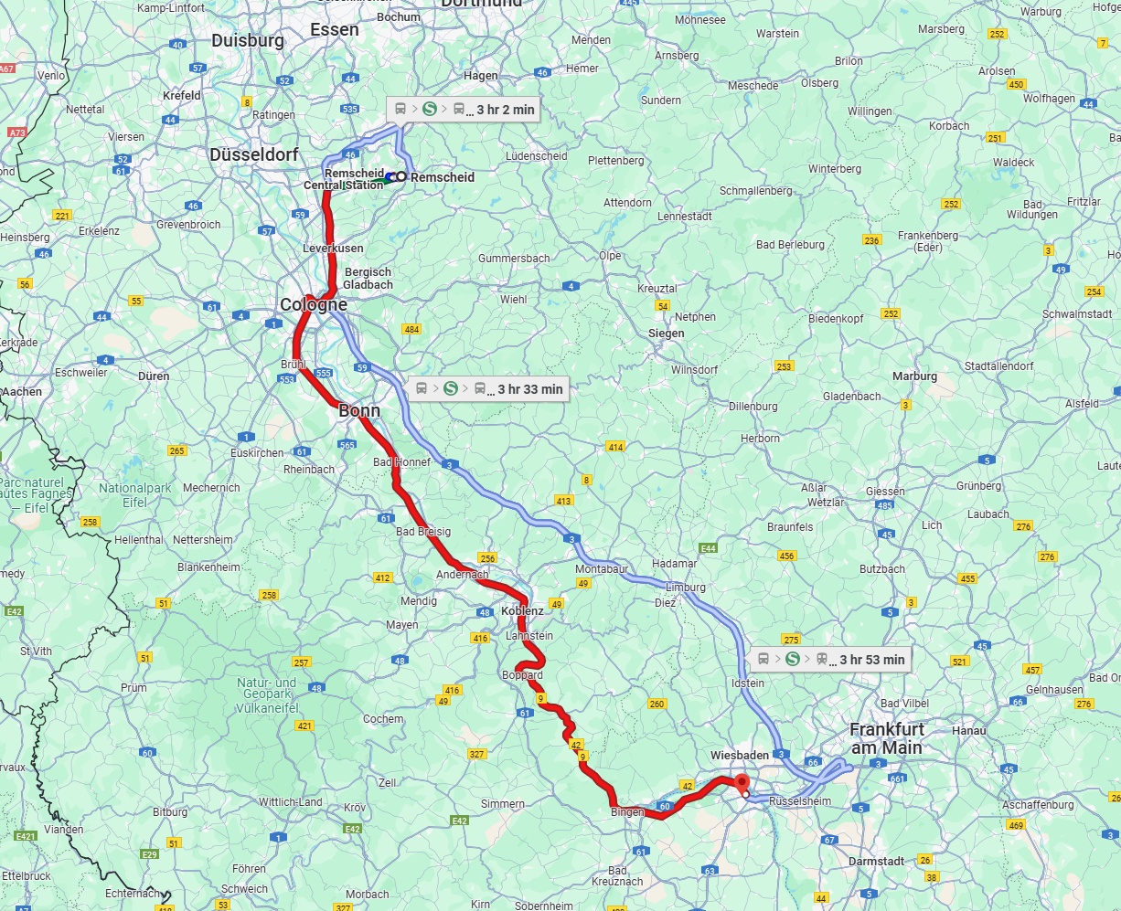 Anreise von Remscheid Zu Mainz Über 