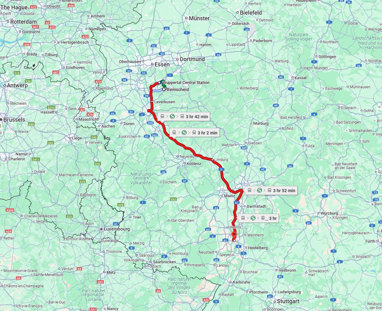 Anreise von Remscheid Zu Mannheim Über 