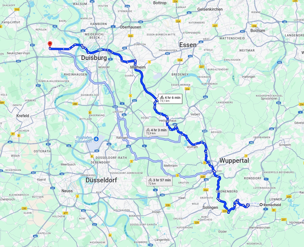 Anreise von Remscheid Zu Moers Über 