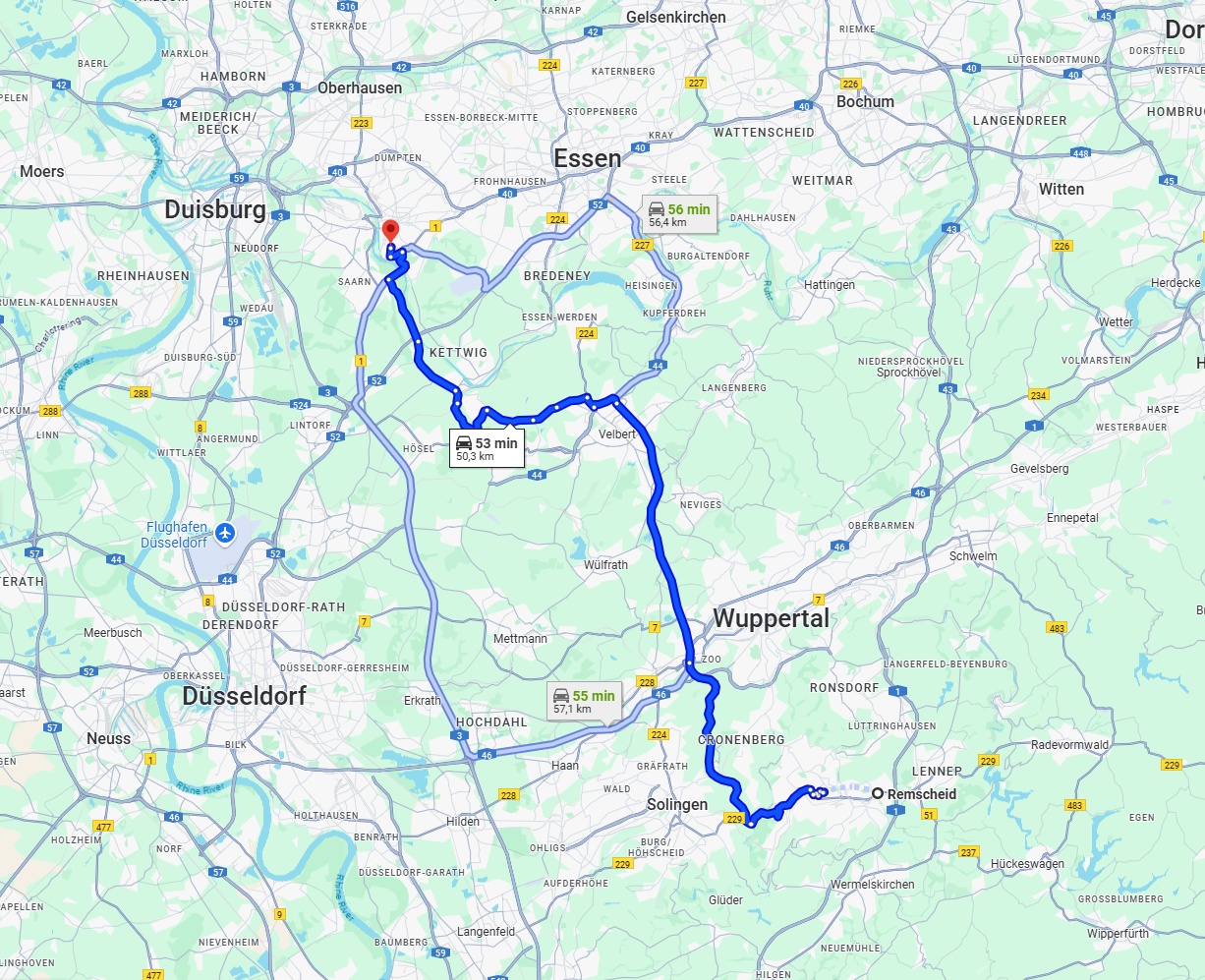 Anreise von Remscheid Zu Mülheim an der Ruhr Über via A535