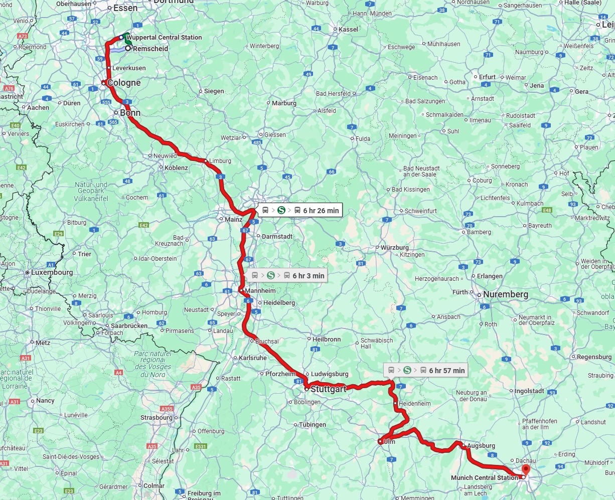 Anreise von Remscheid Zu München Über 