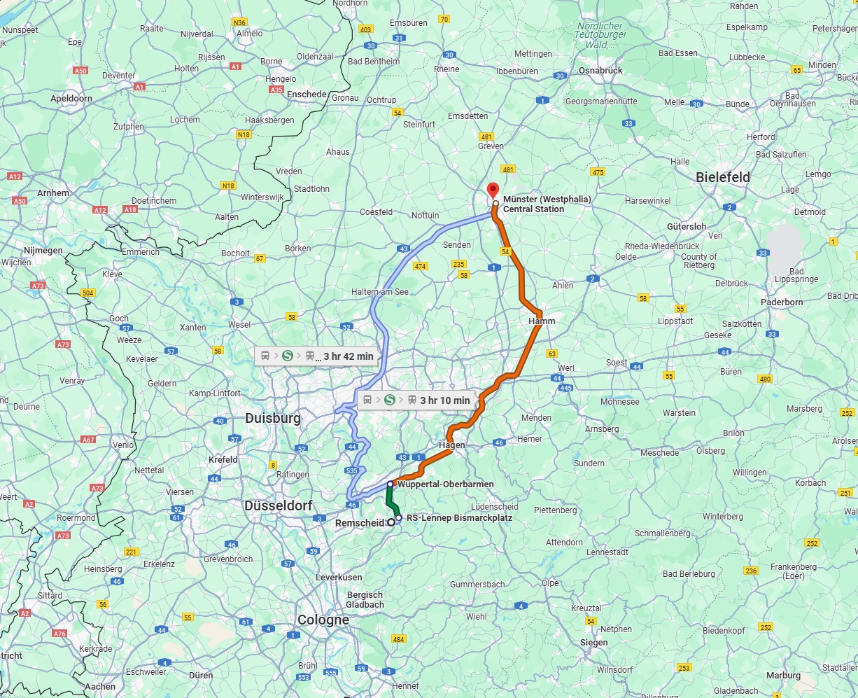 Anreise von Remscheid Zu Münster Über 