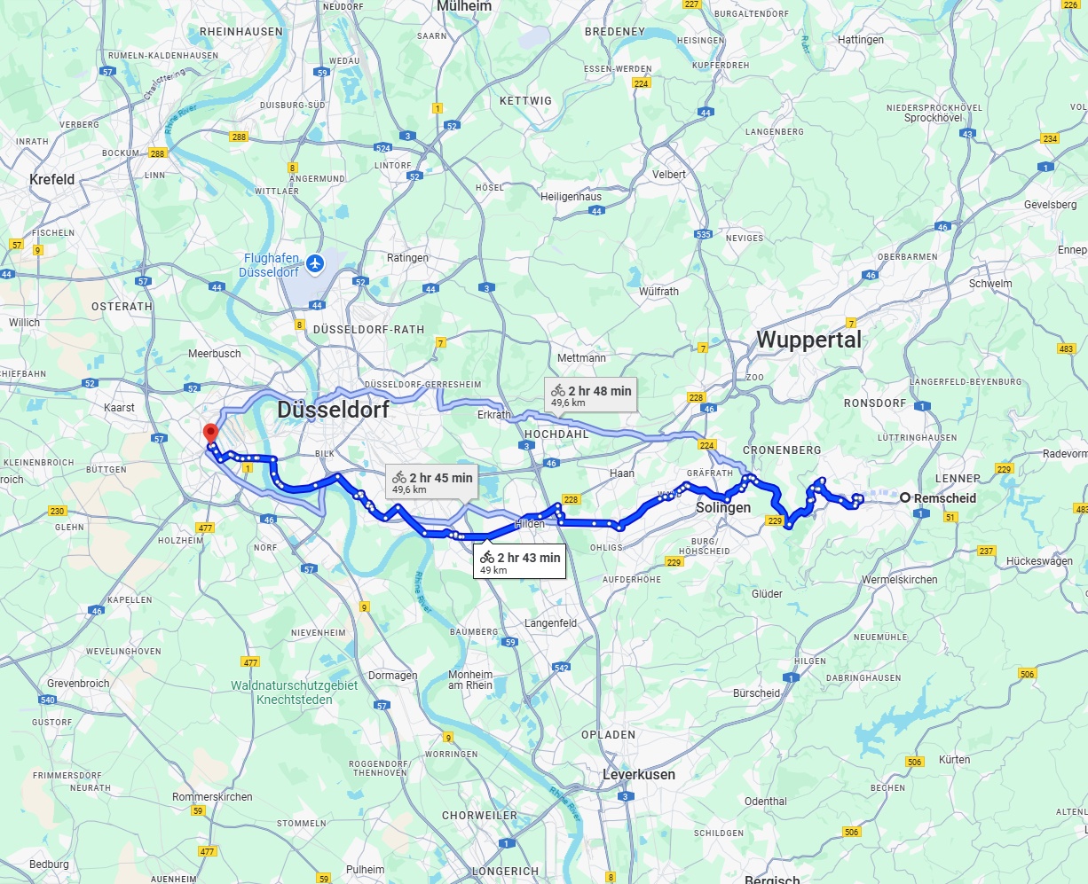 Anreise von Remscheid Zu Neuss Über 