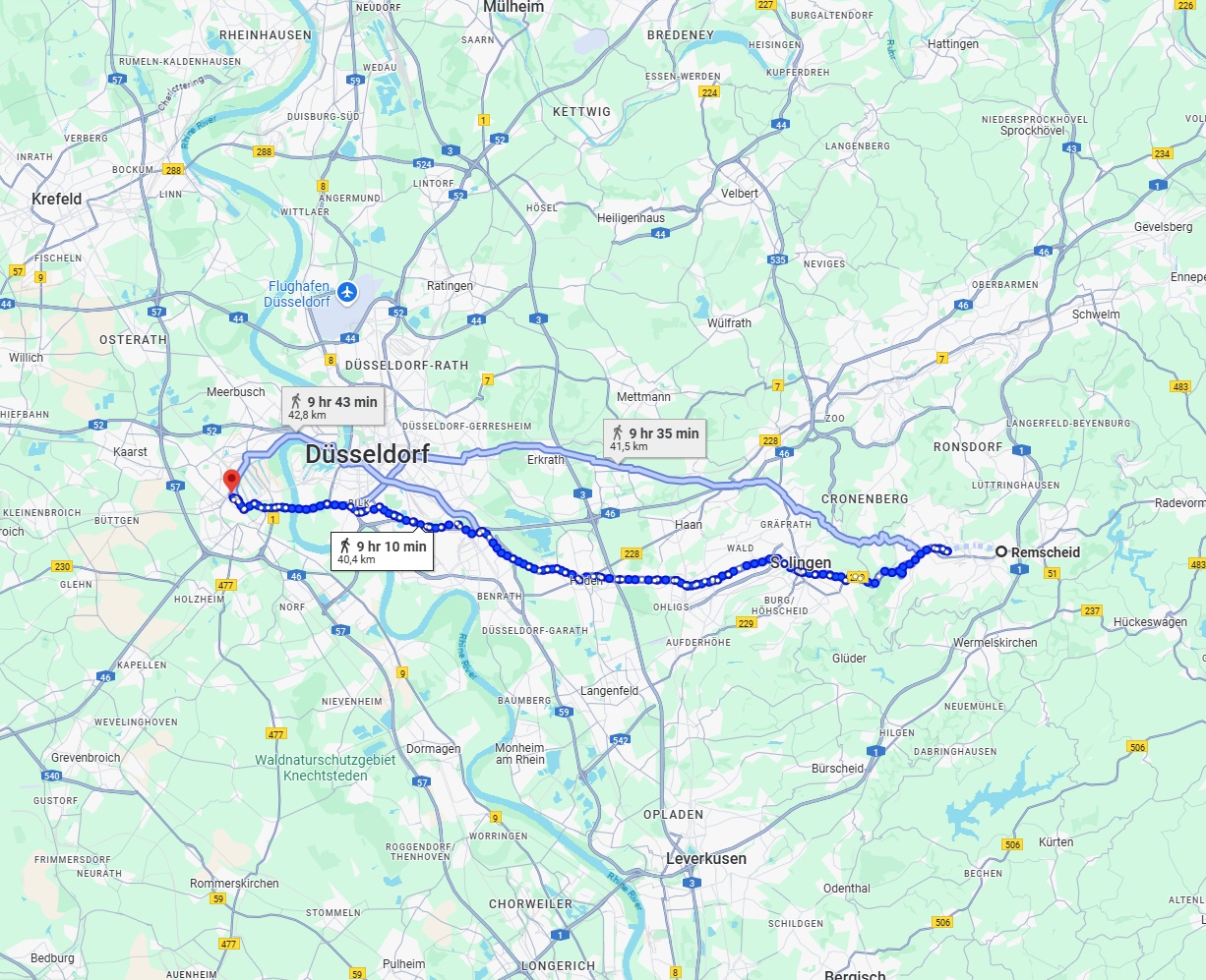 Anreise von Remscheid Zu Neuss Über 
