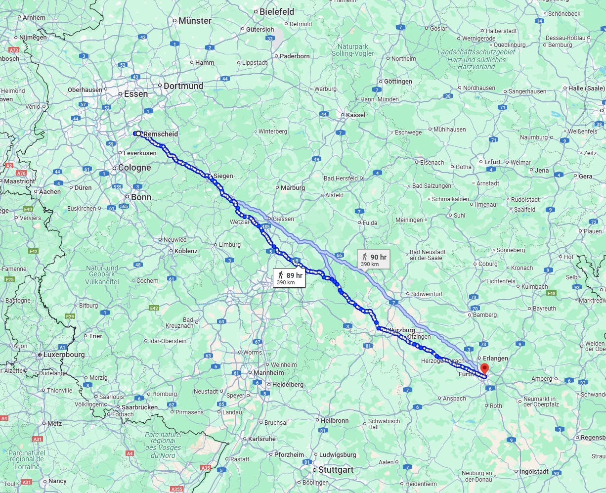 Anreise von Remscheid Zu Nürnberg Über 