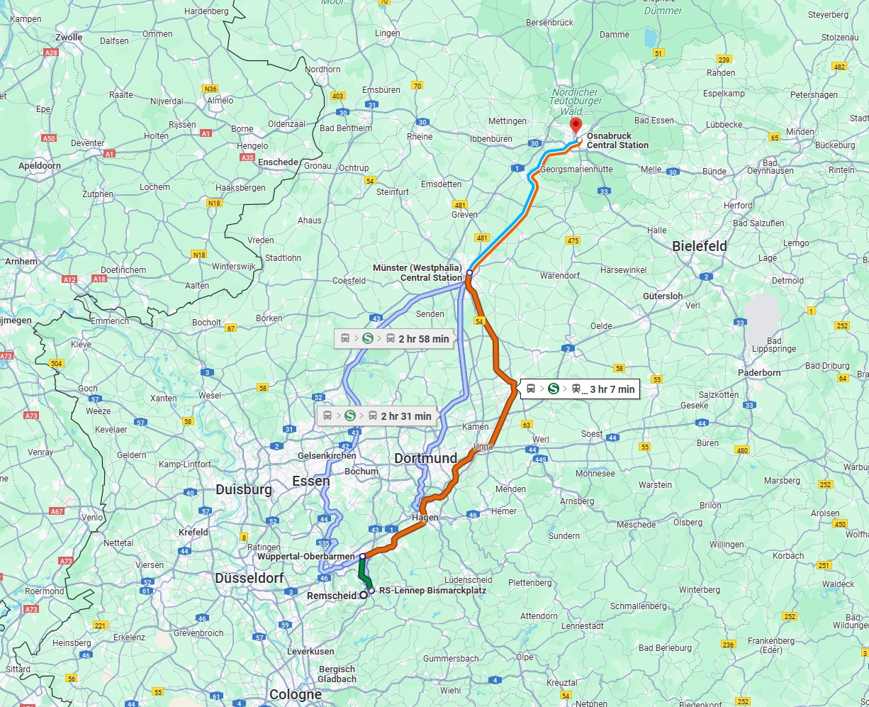 Anreise von Remscheid Zu Osnabrück Über 