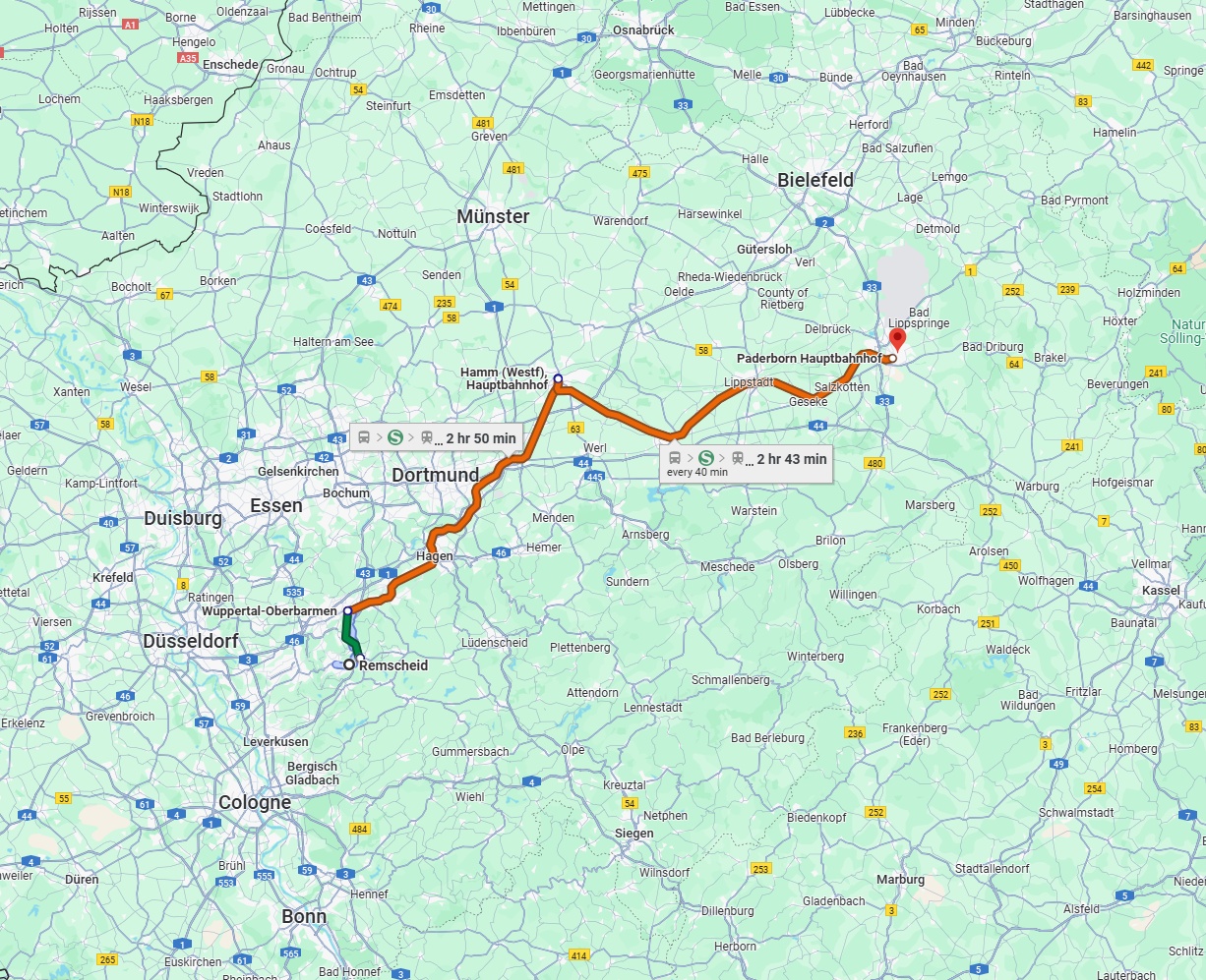 Anreise von Remscheid Zu Paderborn Über 