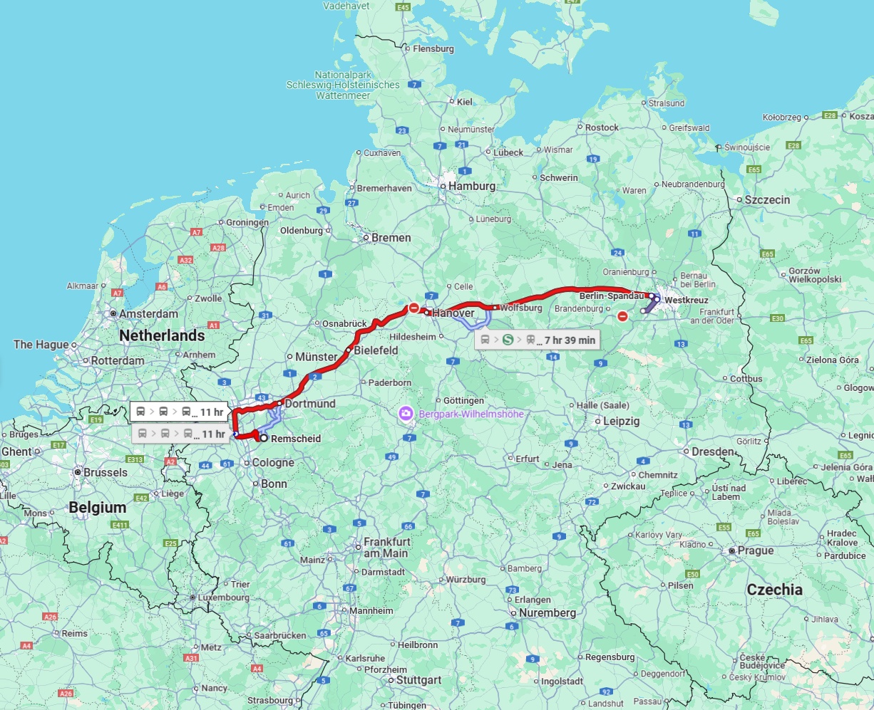 Anreise von Remscheid Zu Potsdam Über 