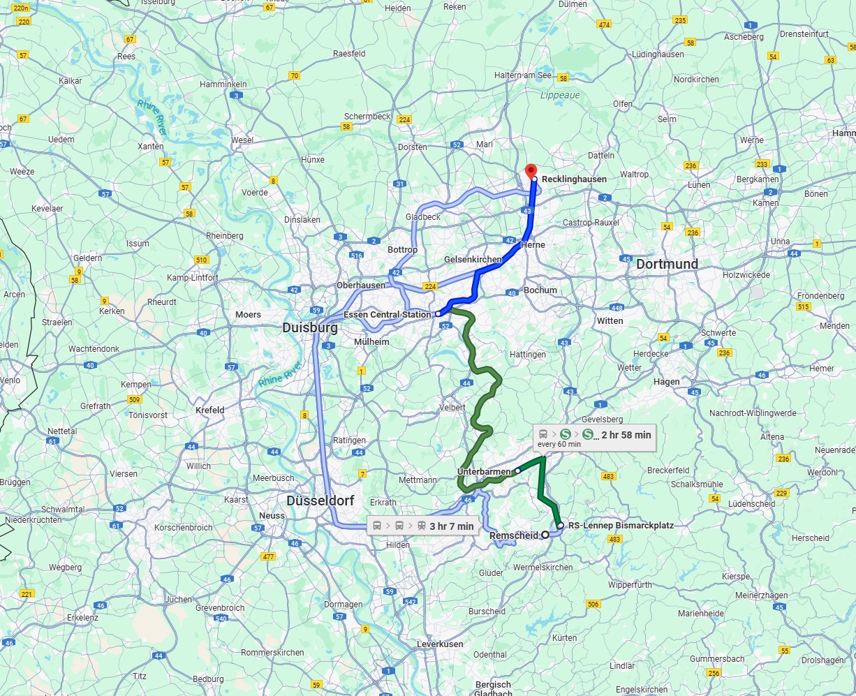 Anreise von Remscheid Zu Recklinghausen Über 