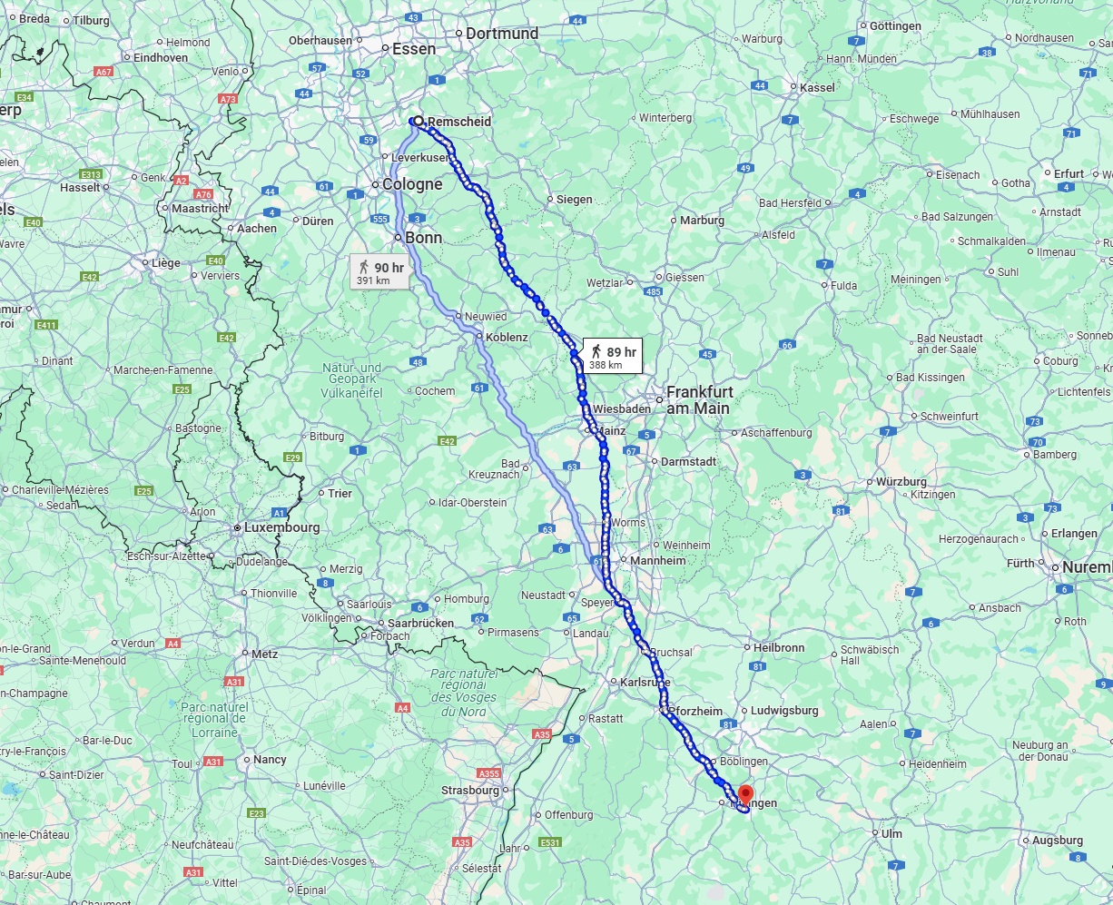 Anreise von Remscheid Zu Reutlingen Über 
