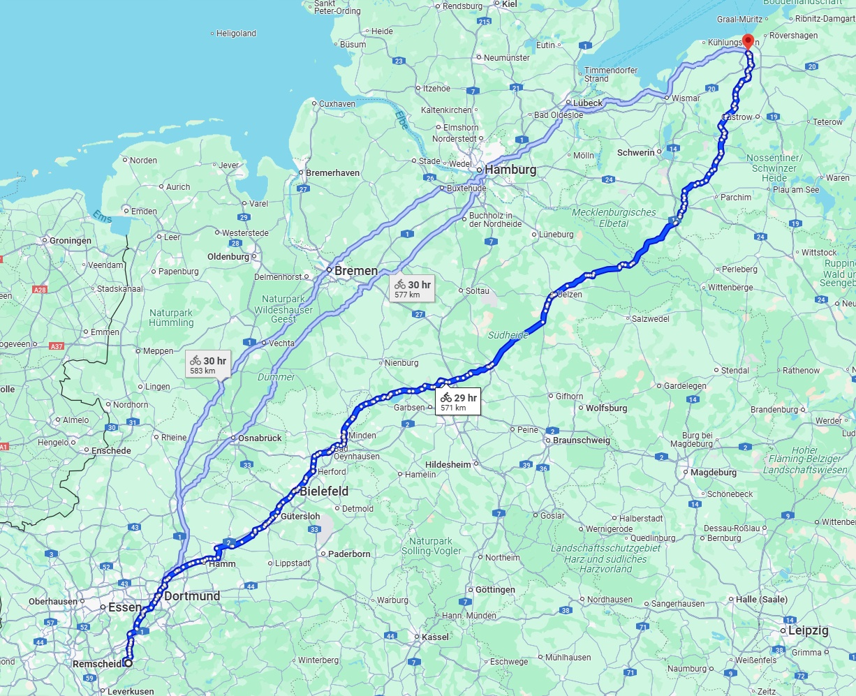 Anreise von Remscheid Zu Rostock Über 