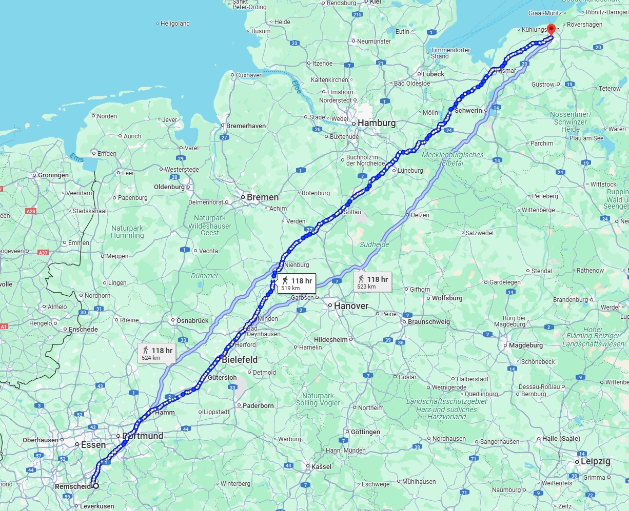 Anreise von Remscheid Zu Rostock Über 