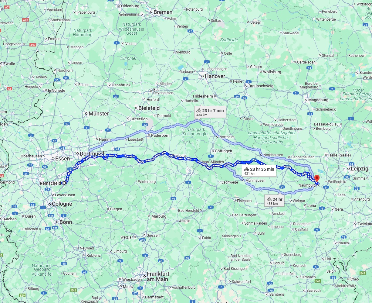 Anreise von Remscheid Zu Saale Über 