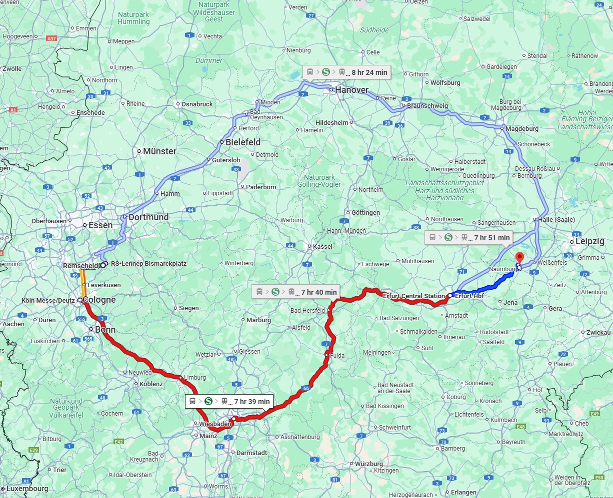 Anreise von Remscheid Zu Saale Über 