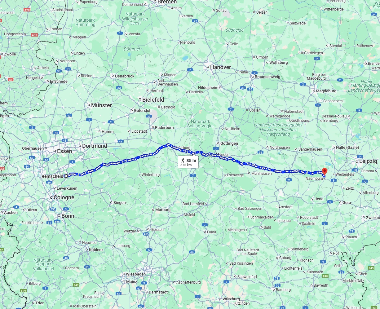 Anreise von Remscheid Zu Saale Über 