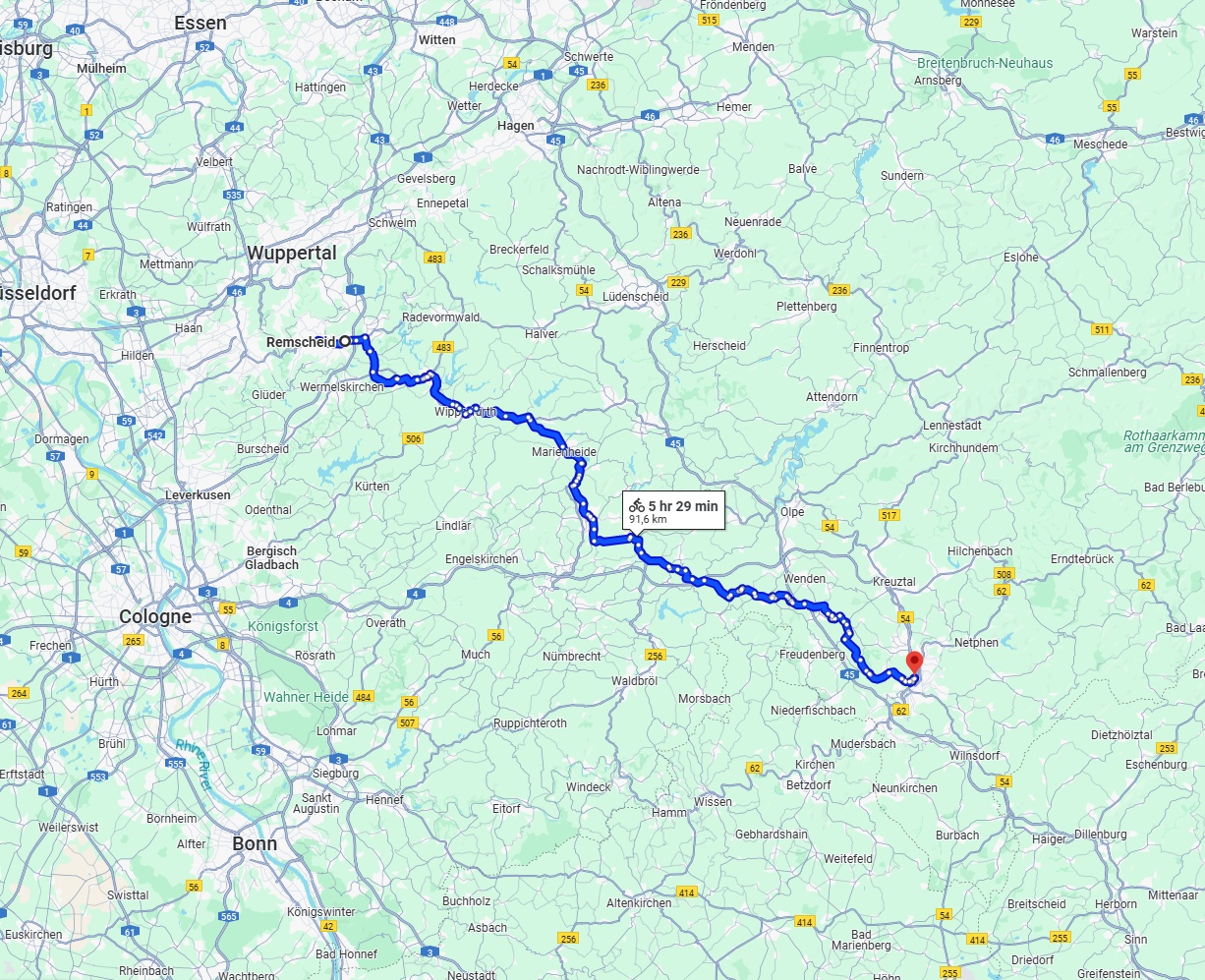 Anreise von Remscheid Zu Siegen Über 