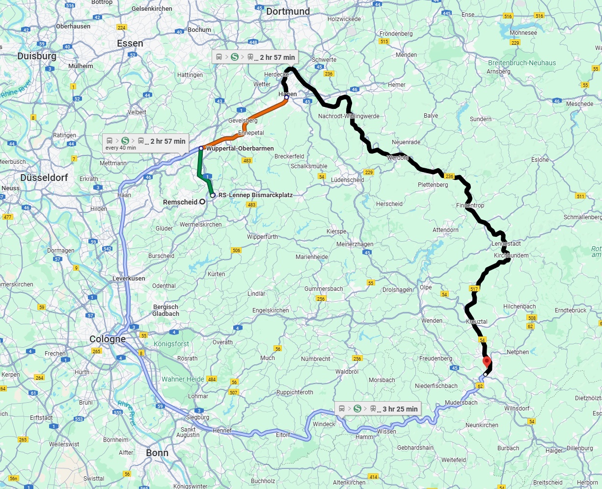 Anreise von Remscheid Zu Siegen Über 