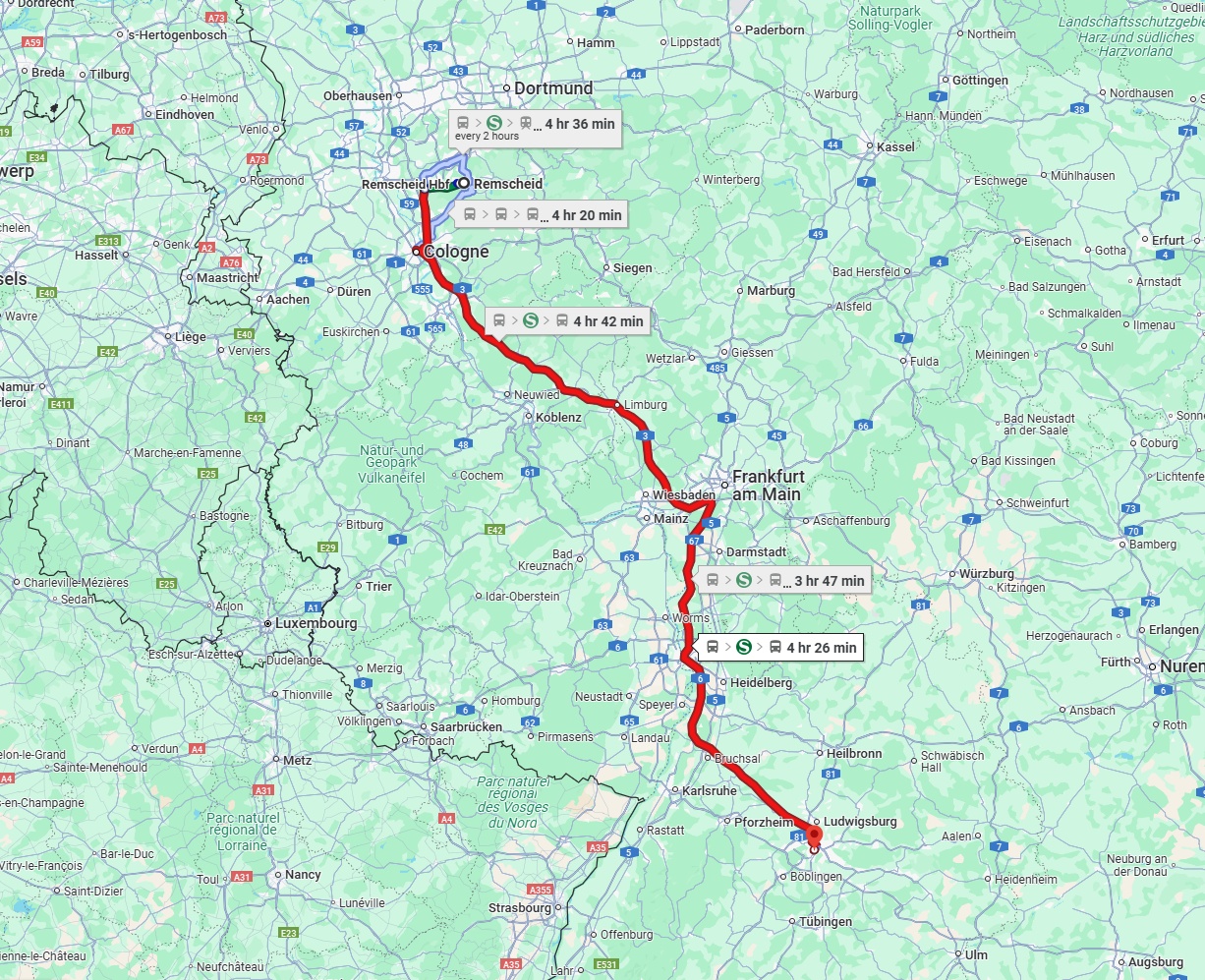 Anreise von Remscheid Zu Stuttgart Über 