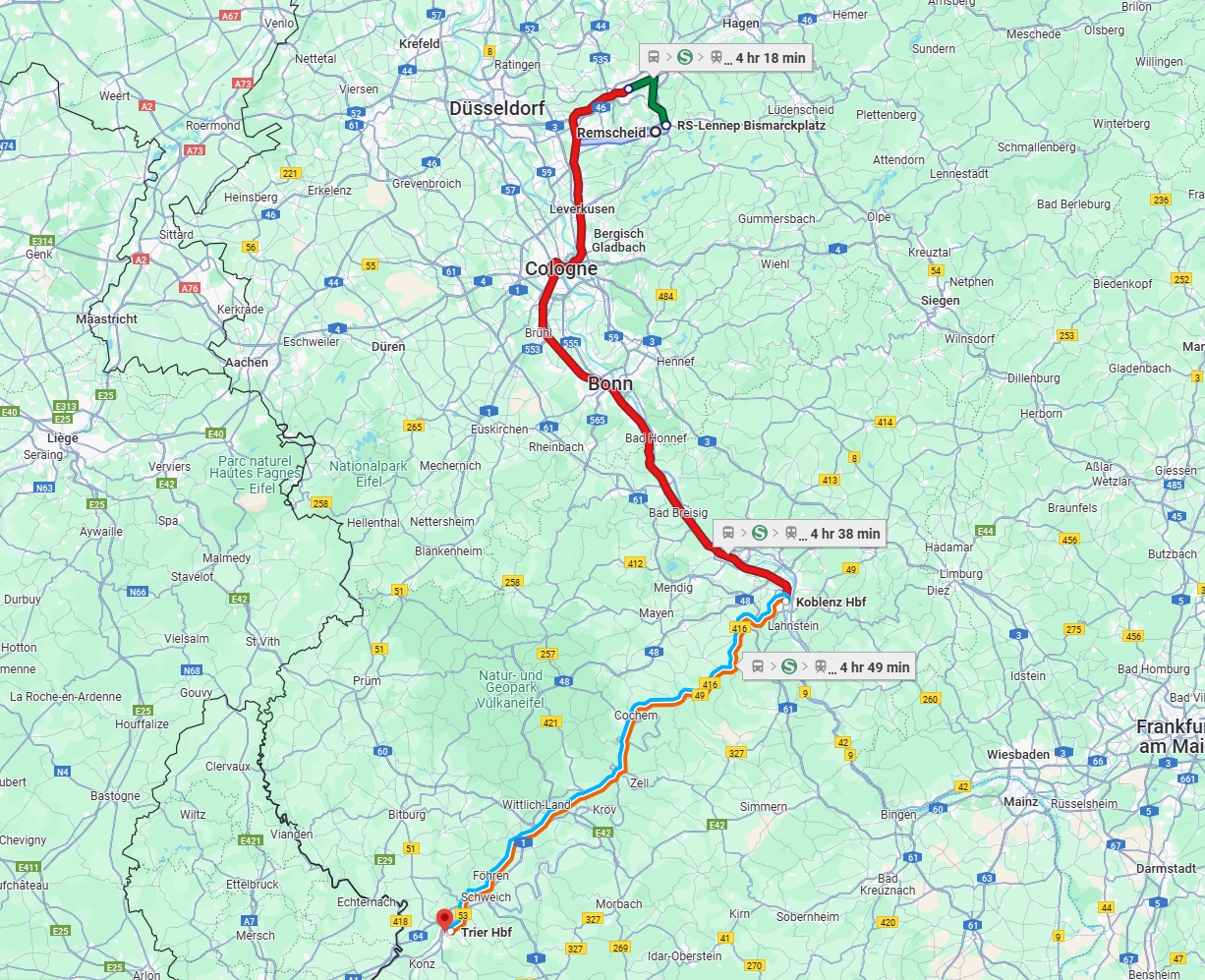Anreise von Remscheid Zu Trier Über 