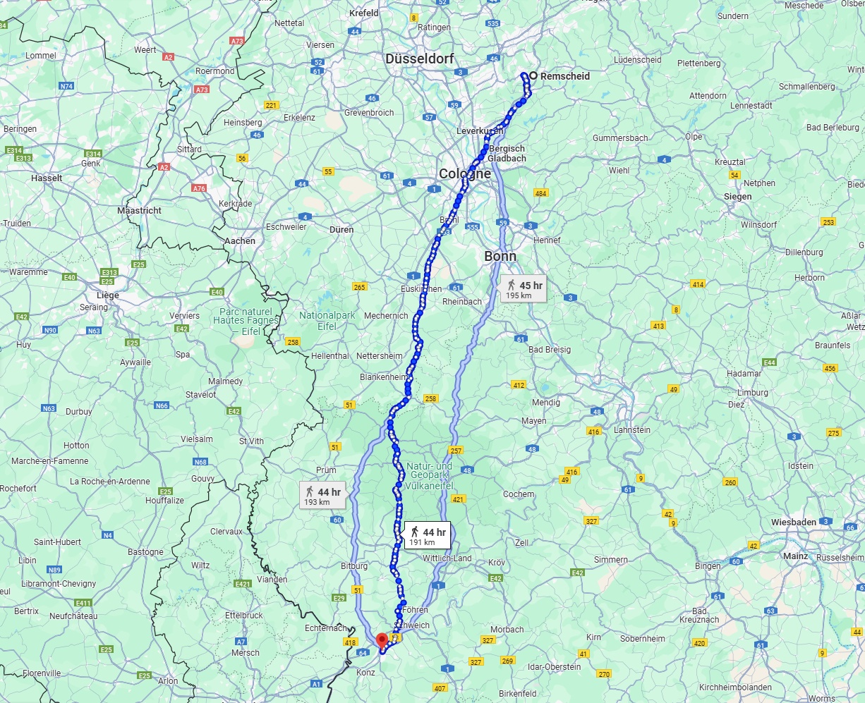 Anreise von Remscheid Zu Trier Über 
