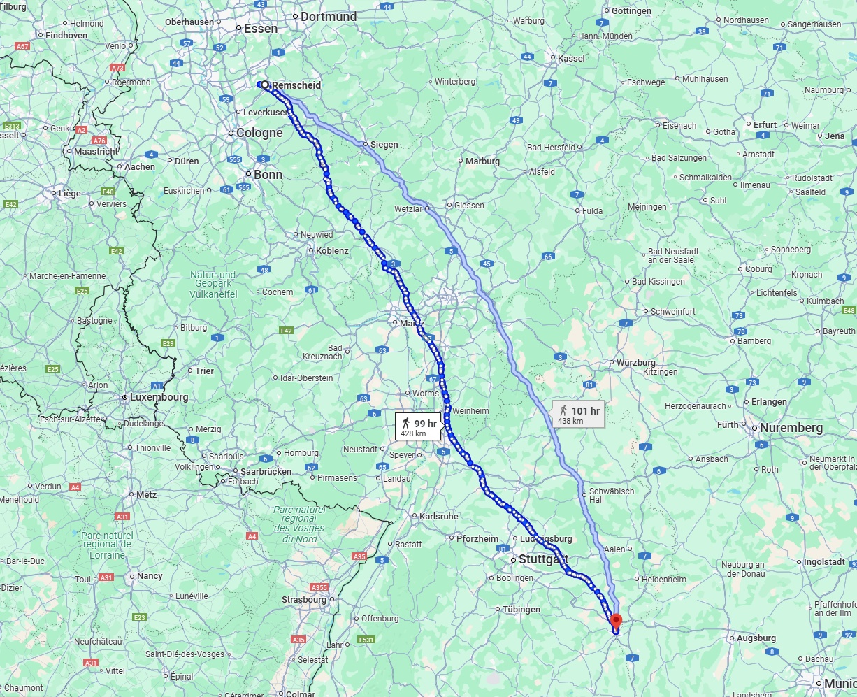 Anreise von Remscheid Zu Ulm Über 