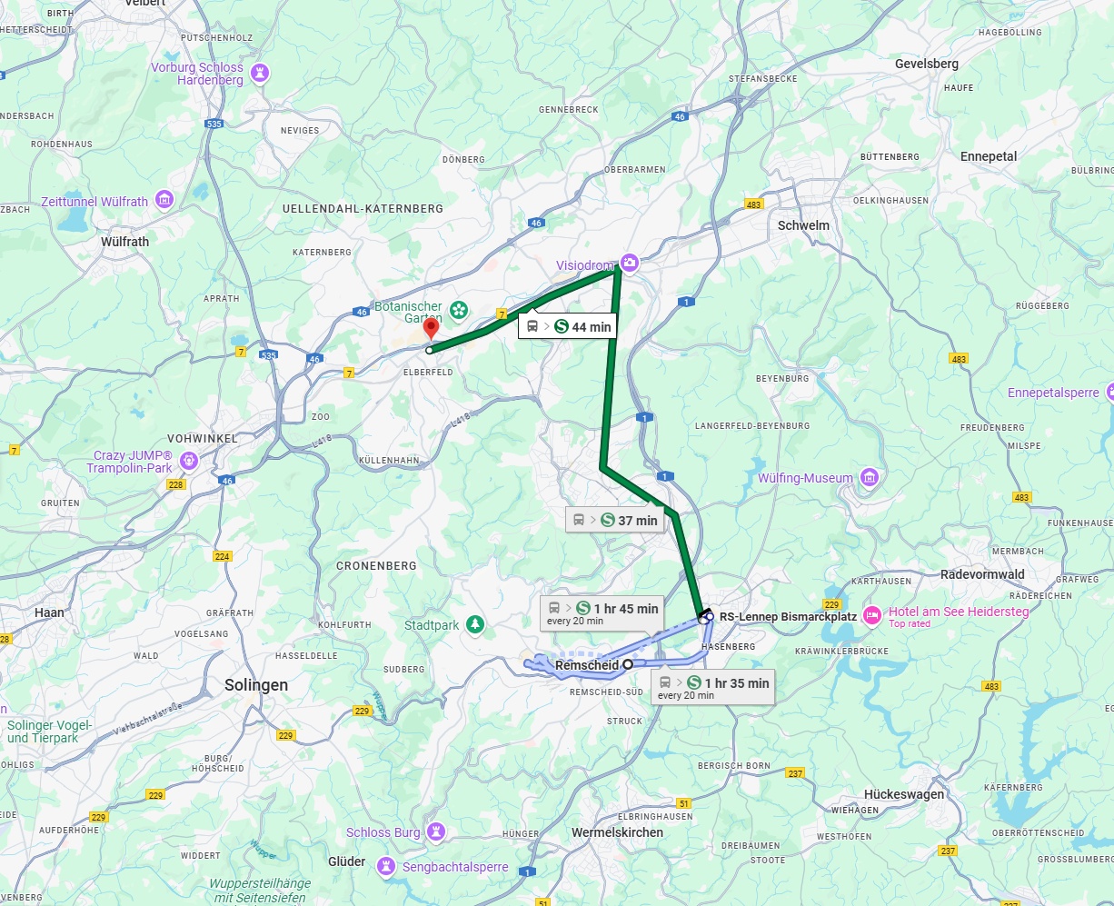 Anreise von Remscheid Zu Wuppertal Über 