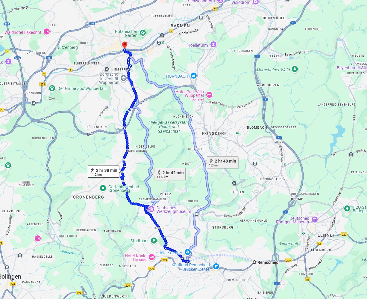 Anreise von Remscheid Zu Wuppertal Über 