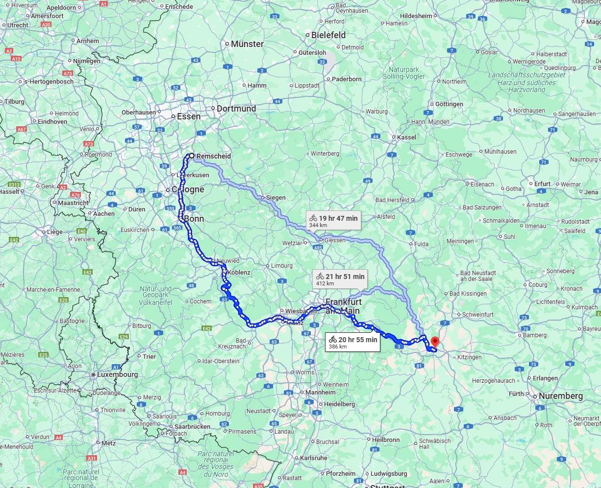 Anreise von Remscheid Zu Würzburg Über 