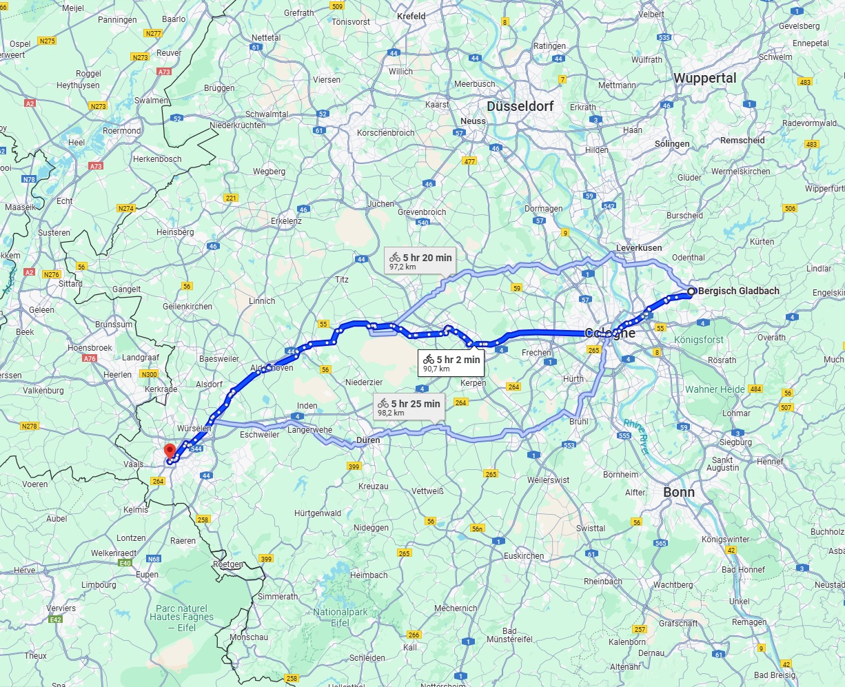 Anreise von Bergisch Gladbach Zu Aachen Über 