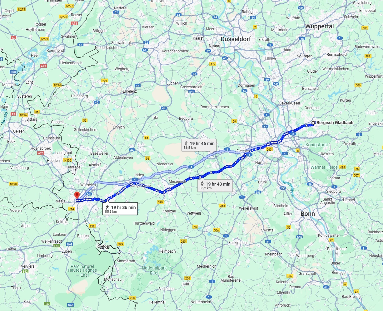 Anreise von Bergisch Gladbach Zu Aachen Über 
