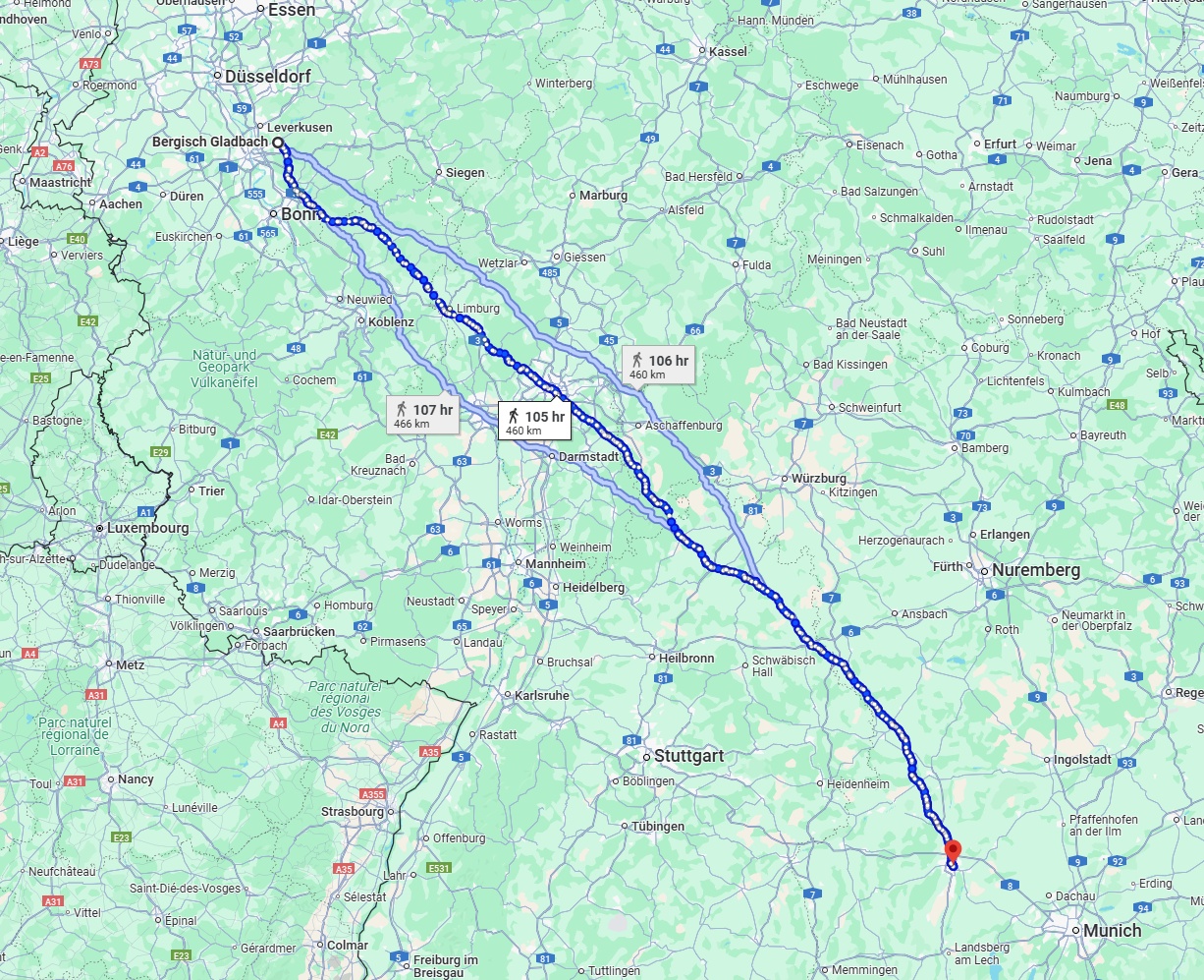Anreise von Bergisch Gladbach Zu Augsburg Über 