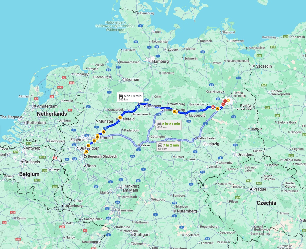 Anreise von Bergisch Gladbach Zu Berlin Über via A2