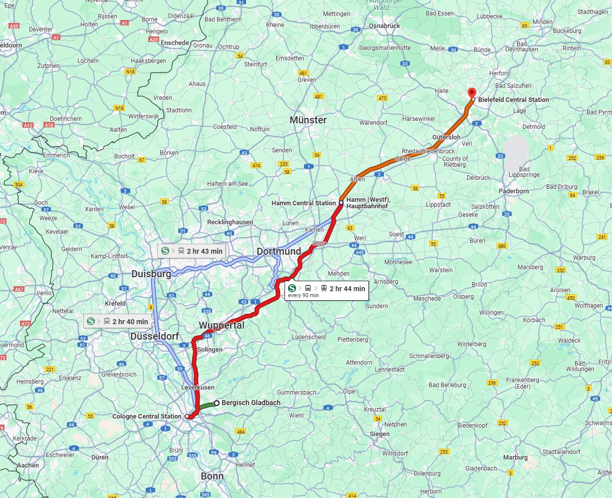 Anreise von Bergisch Gladbach Zu Bielefeld Über 