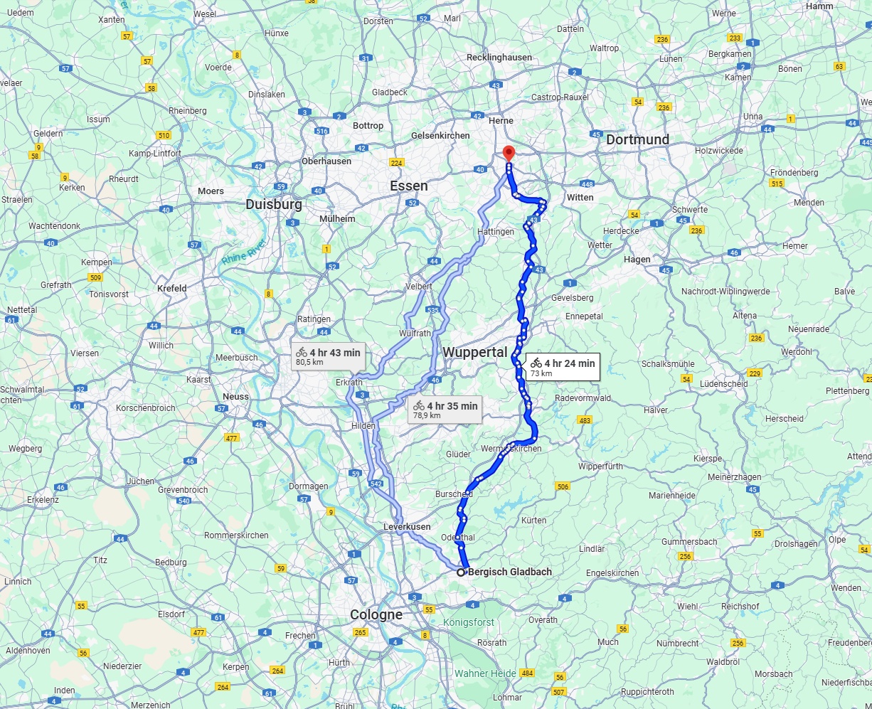 Anreise von Bergisch Gladbach Zu Bochum Über 