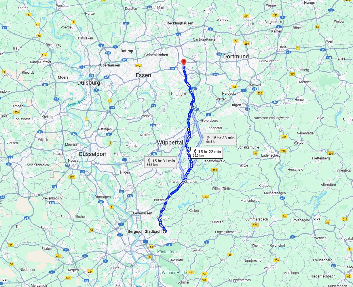 Anreise von Bergisch Gladbach Zu Bochum Über 
