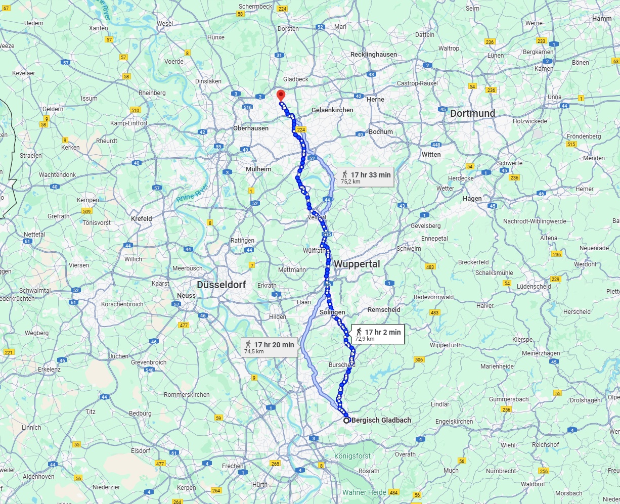 Anreise von Bergisch Gladbach Zu Bottrop Über 