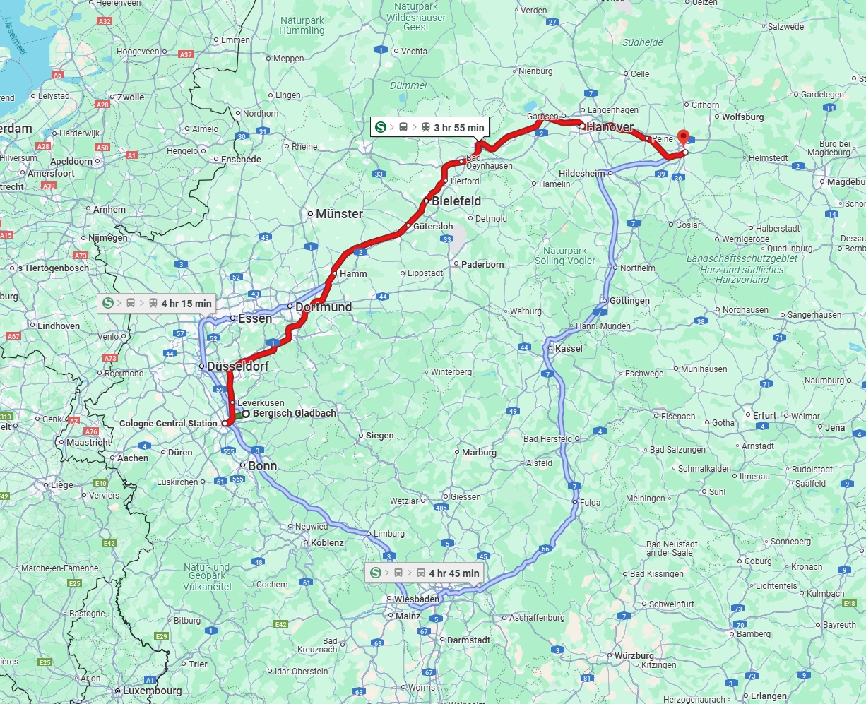 Anreise von Bergisch Gladbach Zu Braunschweig Über 