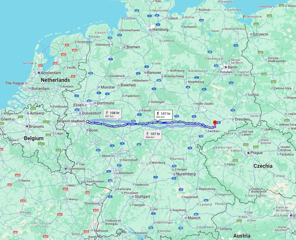 Anreise von Bergisch Gladbach Zu Chemnitz Über 