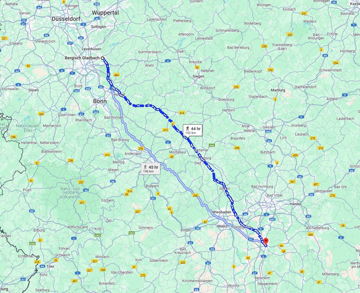 Anreise von Bergisch Gladbach Zu Darmstadt Über 