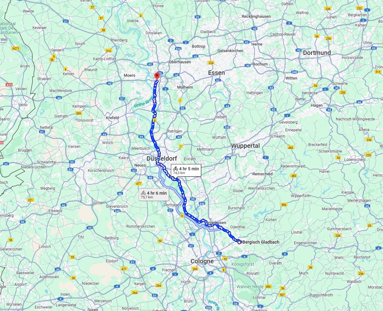Anreise von Bergisch Gladbach Zu Duisburg Über 